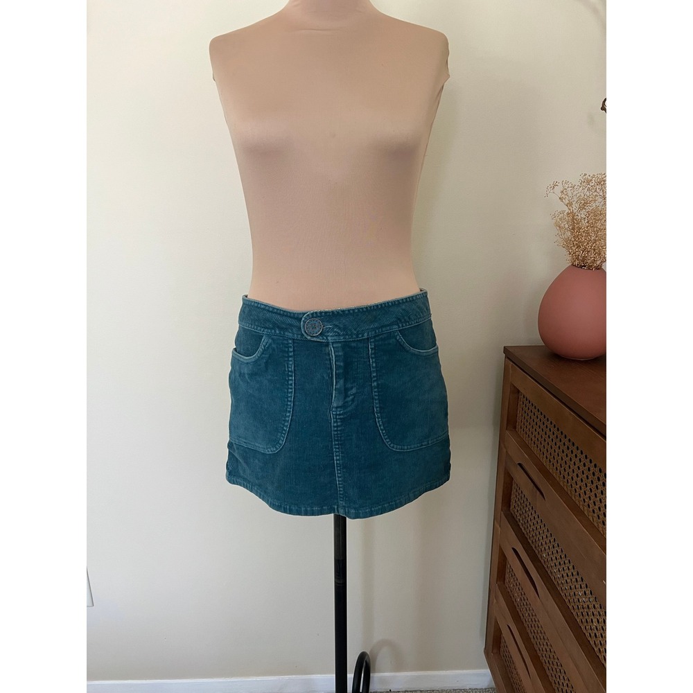 Vintage Y2K Paul & Joe‎ Teal Corduroy Mini Skirt